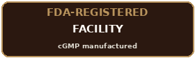 Made in an FDA-registered cGMP facility (not FDA-approved)